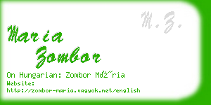 maria zombor business card